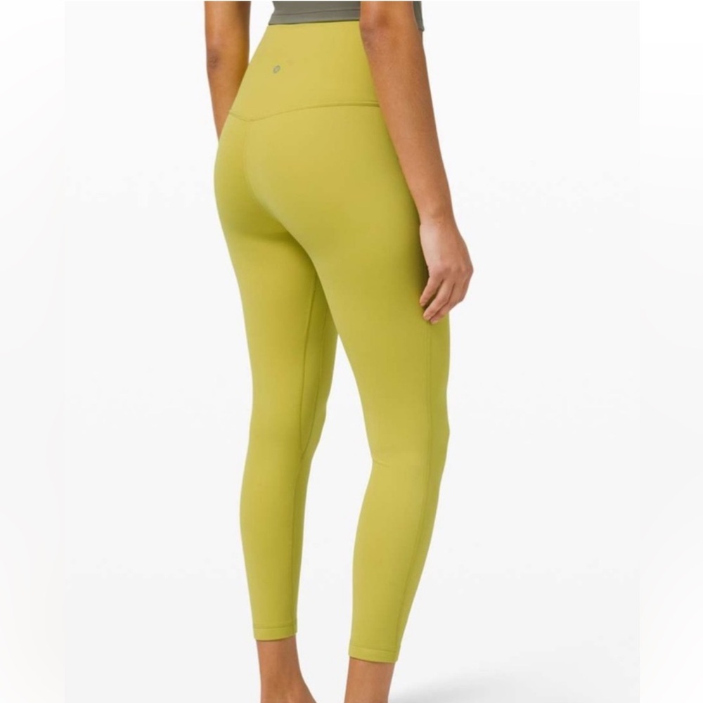 LULULEMON ALIGN HIGH RISE 25” LEGGINGS YELLOW PEAR COLOR WAIST 12” SIZE 6 NWT